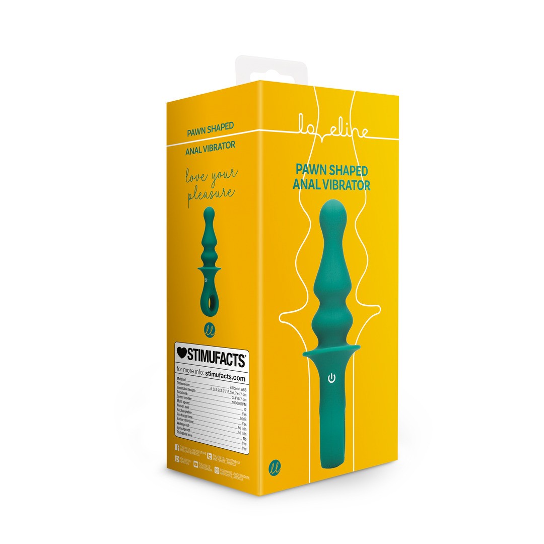 LOVELINE PAWN SHAPED ANAL VIBRATOR PEACOCK PLUME