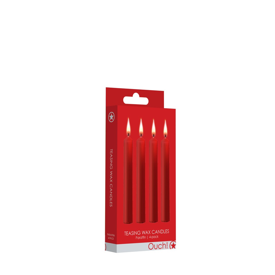 CONJUNTO DE 4 VELAS ROJAS TEASING WAX CANDLES OUCH!