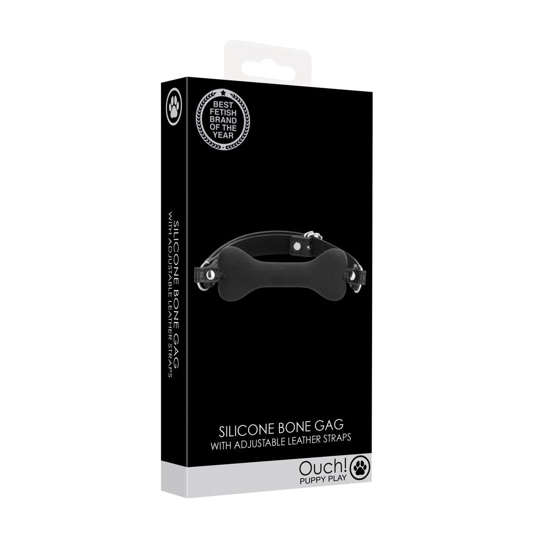 OUCH! SILICONE BONE GAG BLACK